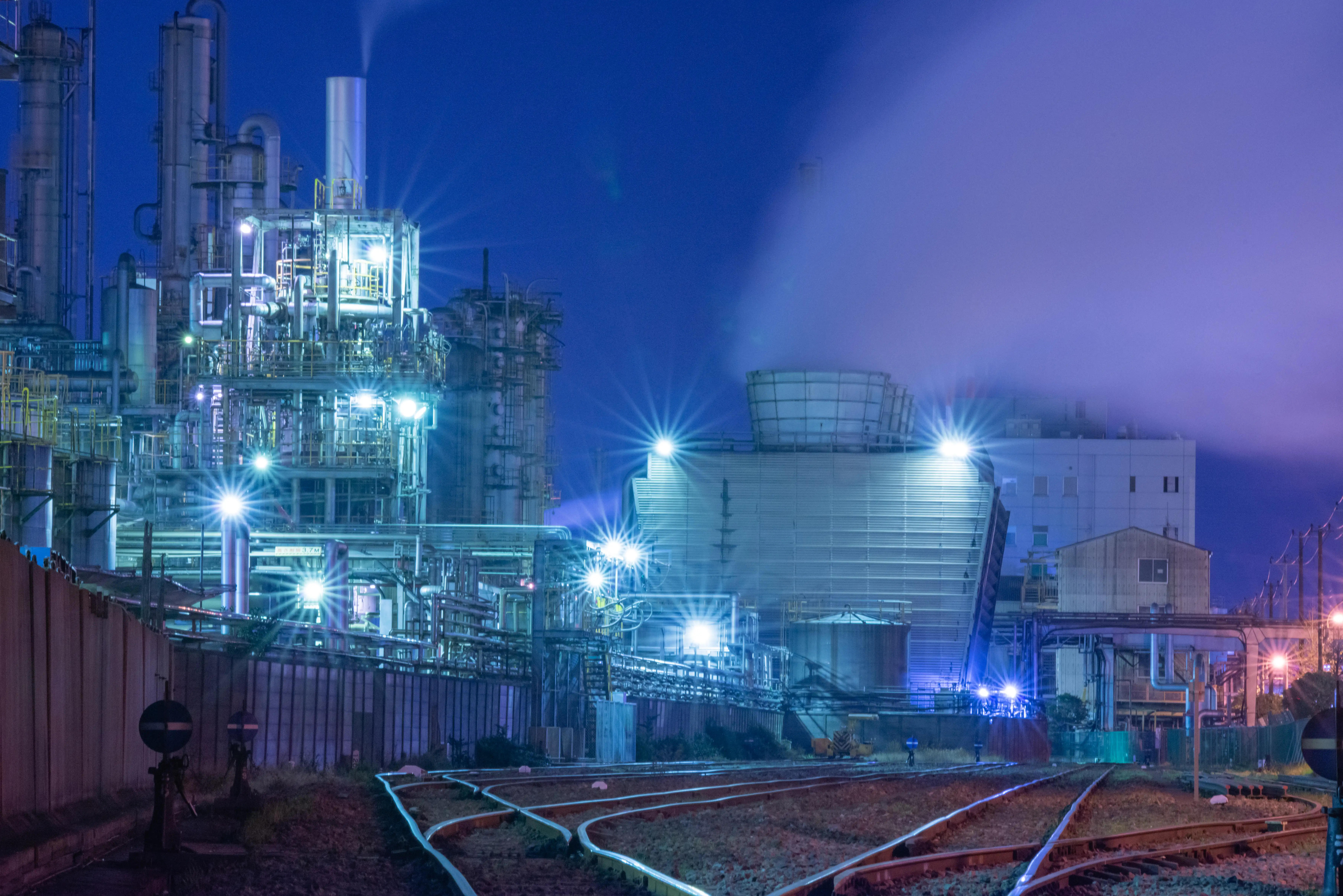 Industrial Complex at Dusk